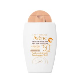 Avene Solaire Fluide Mineral Teinte Teintee Spf50+ Sans Parfum, Αντηλιακό Προσώπου με Χρώμα για Ευαίσθητο Δέρμα με 100% Φυσικά Φίλτρα, 40ml