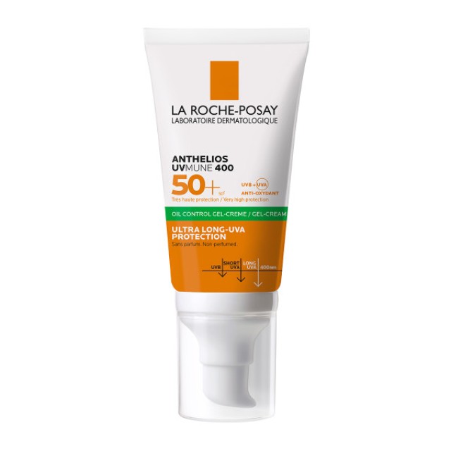 La Roche Posay Anthelios Oil Control Gel Cream SPF50+ Αντηλιακή Κρέμα Τζελ Προσώπου για Ματ Αποτέλεσμα με Άρωμα 50ml