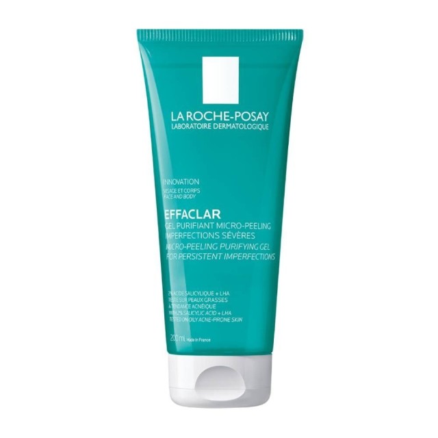La Roche Posay Effaclar Μιcro-Peeling Purifying Gel Αφρώδες Gel Καθαρισμού Ενάντια σε Ατέλειες & Σημάδια, Κατάλληλο για Πρόσωπο & Σώμα, 200ml