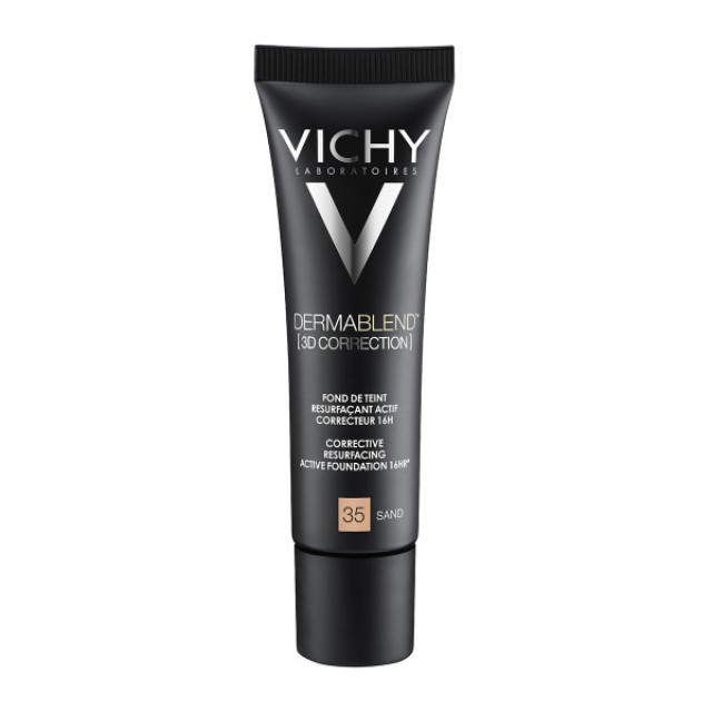 Vichy Dermablend 3D Correction Make-up Sand 35, Διορθωτικό Μέικαπ Υψηλής Κάλυψης και Μεγάλης Διάρκειας για Λιπαρές Επιδερμίδες, 30ml