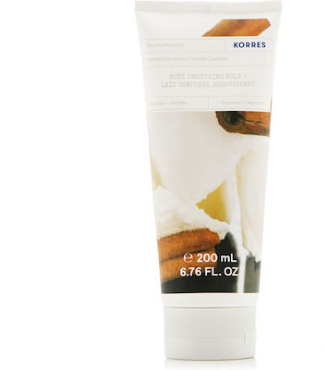 Korres Body Smoothing Milk Vanilla Cinamon Ενυδατικό Γαλάκτωμα Σώματος Βανίλια Κανέλα, 200ml