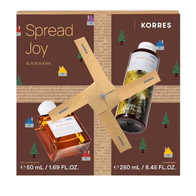 Korres Πακέτο Spread Joy Black Sugar Eau De Toilette Γυναικείο Άρωμα, 50ml & Αφρόλουτρο, 250ml