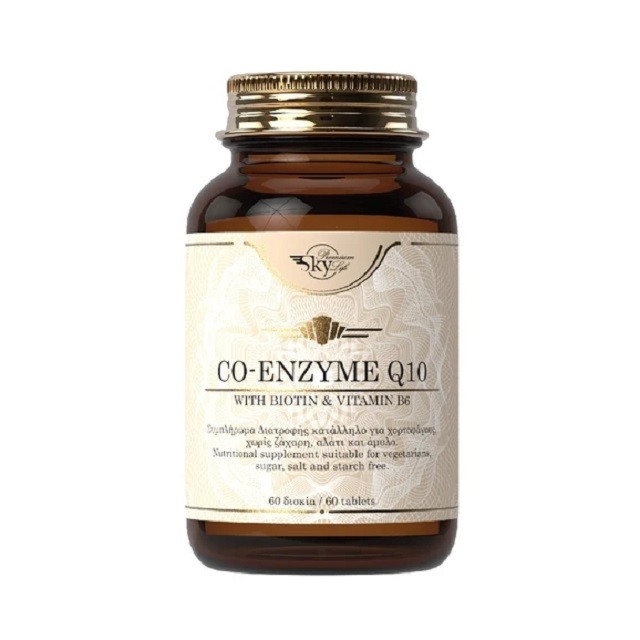 Sky Premium Life Co Enzyme Q10 30mg Συμπλήρωμα Διατροφής Με Συνένζυμο Q10 Με Βιοτίνη & Βιταμίνη Β6, 60 Tαμπλέτες