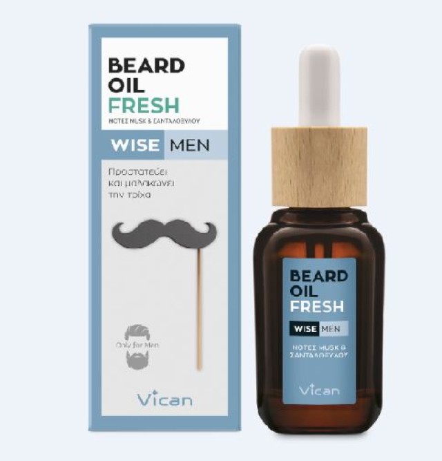 Vican Wise Men Beard Oil Fresh Λάδι για τη γενειάδα του άνδρα, 30ml