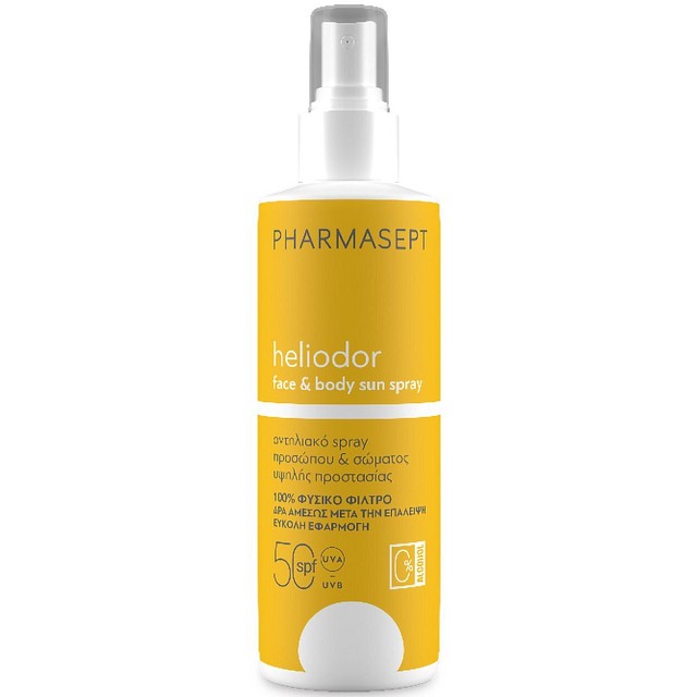 Pharmasept Heliodor Αντηλιακό Spray Προσώπου και Σώματος SPF50, 165g