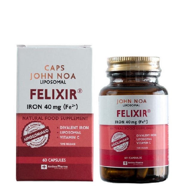 John Noa Liposomal Felixir Iron 40mg Συμπλήρωμα Διατροφής Σιδήρου 60 κάψουλες