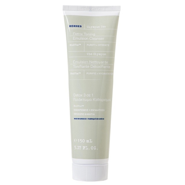 Korres Olympus Tea Detox Toning Emulsion Cleanser 3 in 1, Γαλάκτωμα Καθαρισμού Για Πρόσωπο & Μάτια Με Τσάι Ολύμπου, 150ml