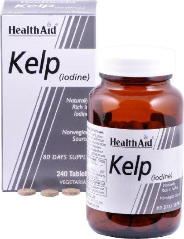 HEALTH AID Kelp lodine Συμπλήρωμα Διατροφής Με Οργανικό Ιώδιο Για Τη Φυσιολογική Λειτουργία Του Νευρικού Συστήματος, 240 Ταμπλέτες