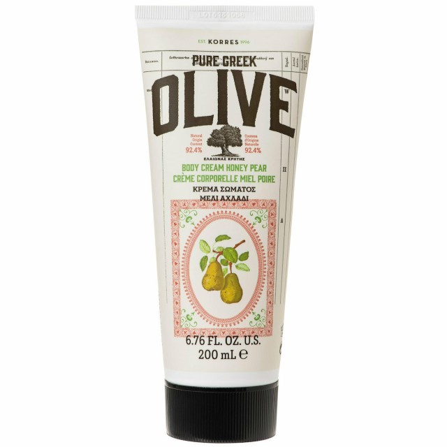 Korres Pure Greek Olive Body Cream Ενυδατική Κρέμα Σώματος Με Ελιά, Μέλι & Αχλάδι, 200ml